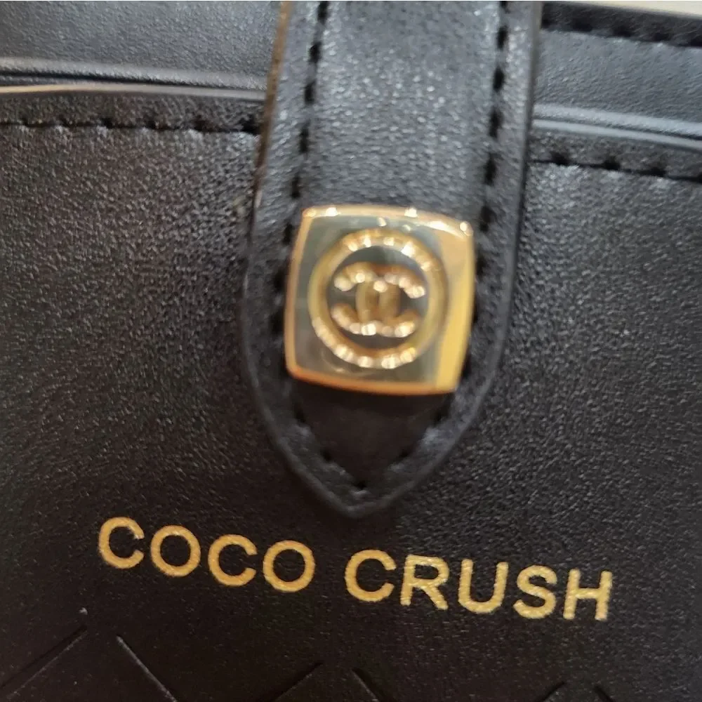 Coco Crush Black Leather Phone Case with Chain